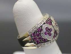   18kt Diamond & Ruby Cocktail Ring size 6.5   