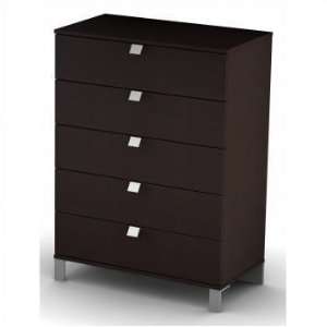  Cakao Chocolate 5 Drawer Chest   south shore 3259035 