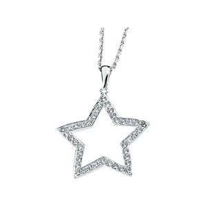 CZ Star Necklace Sterling Pendant Shooting Star Charm  
