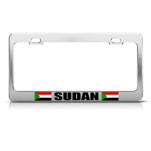  Sudan Sudanese Flag Chrome Country license plate frame 