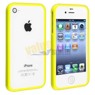 Yellow Bumper Case Cover+Privacy Guard Accessory For iPhone 4 4G 4S 