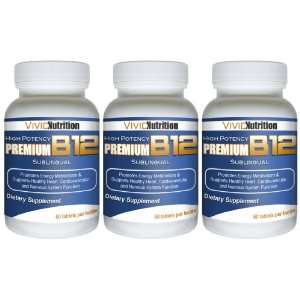  Nutrition Premium Sublingual B12 (3 Bottles)   Advanced Vitamin B12 