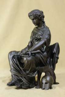   Ernest Hiolle* Classical Bronze Statue *Athena Goddess of War*  