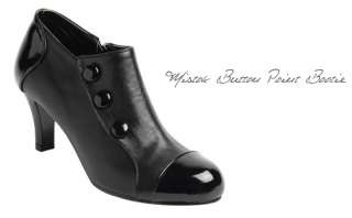 FFeFF / New Womens Button Black Bootie 2.8 Heel /04501  