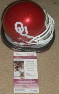 Bob Stoops signed Oklahoma Sooners schutt football mini helmet JSA COA 