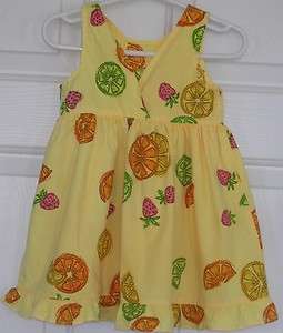 Fresh Produce girls size 12 months yellow fruit sun dress clothes 