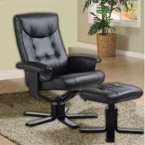  Ez Chair Black Stress Free Recliner Chair with Ottoman 
