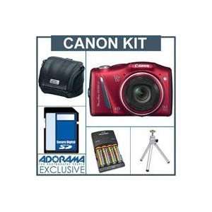  Canon PowerShot SX150 IS Digital Camera Kit   Red   with 