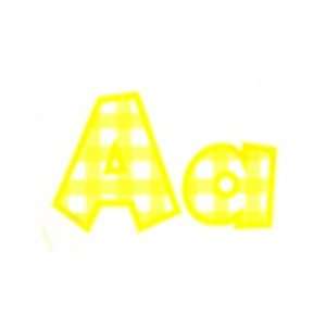  FUN FONT LETTERS 4 GINGHAM YELLOW