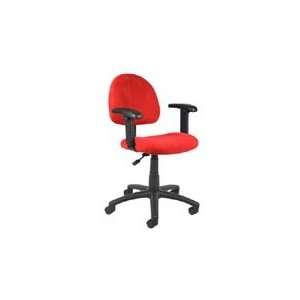  Boss Red Task Chair With Adjustable Arms 326 RD Office 