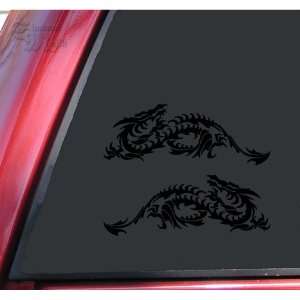   Mirrored Set Of Blade Dragon Vinyl Decals Stickers   Black Automotive