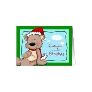  Nephews first Christmas   Teddy Bear Card Health 