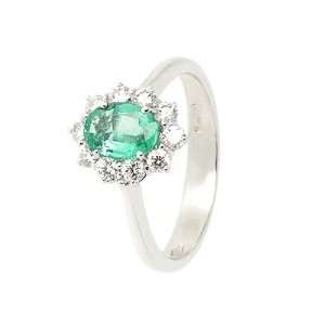  18Carati Emerald and diamond ring 0.59 ct.   AF0296 5.5 