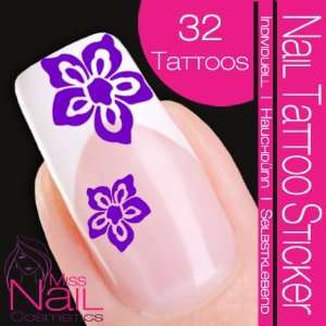  Nail Tattoo Sticker Blossom / Flower   purple Beauty