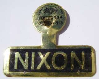 President Richard Nixon Campaign Pinback Button Tab Pin  