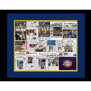  LA Lakers NBA Championship Newspaper Collage 20x16 Print 