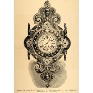   Victorian Clock Design Carton Pierre   Original Print
