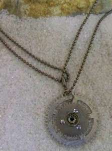STEAMPUNK Old Pocket Watch Necklace Clock Gears Industrial Star 