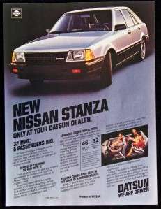 Vintage Magazine Print Ad Nissan/Datsun Stanza  