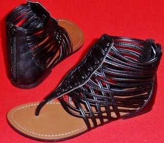   Toddlers CANDIES INARI Black Gladiator Thongs Fashion Sandals Shoes