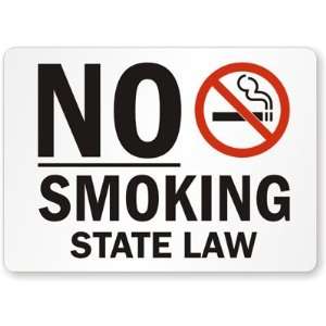  No Smoking State Law (with symbol) Laminated Vinyl Sign 