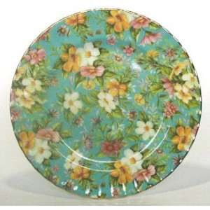  Dessert Plate 8 Turquoise Chintz Decor Each Kitchen 