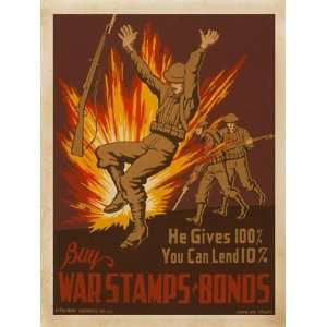  War Stamps & Bonds Poster (18.00 x 24.00)