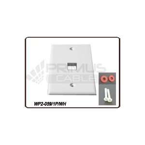 1 Port Wall Plate, 2.3/4(W) x 4.1/2 (H)  WHITE