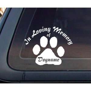   Custom In Loving Memory Dog Cat Car Decal / Sticker Automotive