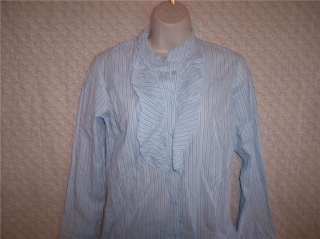 NWT Juniors Blue/White Striped Button up Shirt Small  