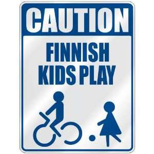   CAUTION FINNISH KIDS PLAY  PARKING SIGN FINLAND