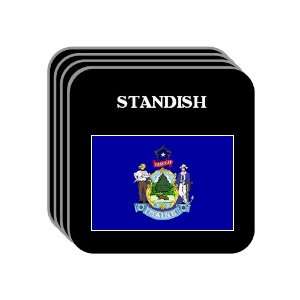 US State Flag   STANDISH, Maine (ME) Set of 4 Mini Mousepad Coasters