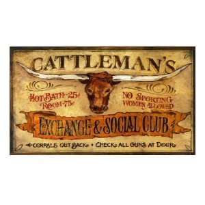 Custom Cattlemans Exchange and Social Club Vintage Style Wooden Sign 