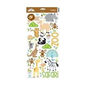  Doodlebug Zoofari Cardstock Stickers 6X13 Sheet Safari 