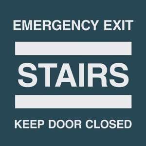  Intersign Sign 5X5 Emergency Exit Stairs Keep Door Closed 
