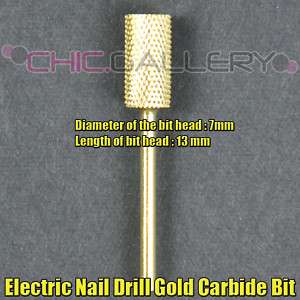 1pc Electric Nail Drill Gold Carbide Bit Model #C #483C  