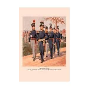 Major General Staff and Line Officers   Cadets 28x42 Giclee on Canvas 