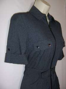   Charcoal Gray Zipper Front Career/Versatile Coat Dress 6 NWT  