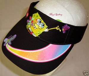 Spongebob Glitter Visor Cap Hat Adjustable Velcro NWT  