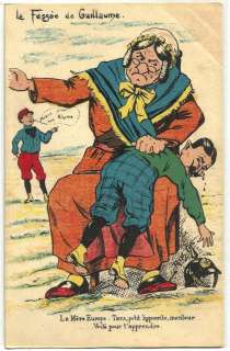 Spanking Guillaume Comic Kaiser W I WAR Old Postcard  