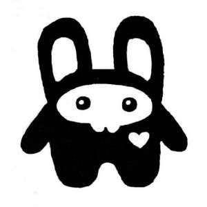  SQUEE ROLLY RABBIT with a Heart, BLACK 5 Vinyl STICKER 