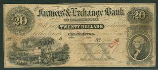 SOUTH CAROLINA   Farmers & Exchange Bank, Charleston $20, Dock scene 