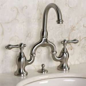 Ponticello Bridge Lavatory Faucet with Lever Handles   Brushed Nickel