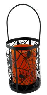 Spider Web Halloween Flameless Candle Hanging LED Lantern  