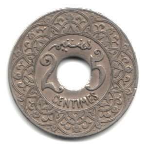  1921 Morocco 25 Centimes Coin KM#34.1 