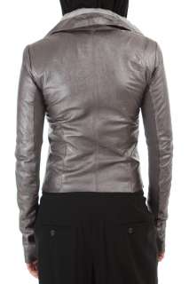 Rick Owens woman Leather Jacket NEW Metallics RO1718LPE ORIGINALS 