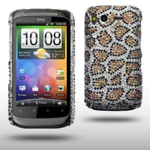  HTC DESIRE S LEOPARD SPOTTED DIAMANTE DISCO BLING BACK 
