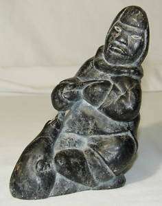 Old Inuit Stone Carving HUNTER Joanassie Oomayoualook  