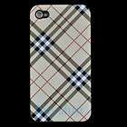 Hard Case Plaid Cover Brown For Apple iPhone 4 4G 4TH
