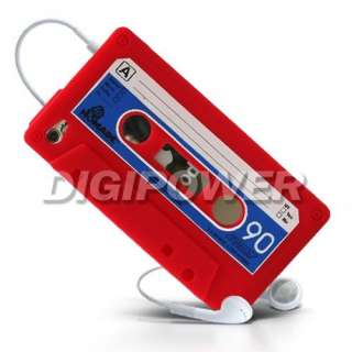 RED CASSETTE TAPE CASE COVER SKIN FOR IPOD TOUCH 4 4G  